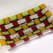 Red, Yellow, Orange & White Weave Soap Dish by Bob Heath