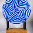 Blue Pinwheel on Oak Base by Bob Heath