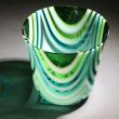 Green & White Drop Ring Bowl by Bob Heath